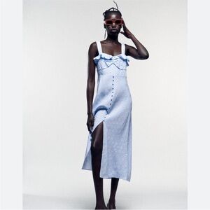 Zara | Dresses | Jacquard Knit Bandeau Dress | Poshmark